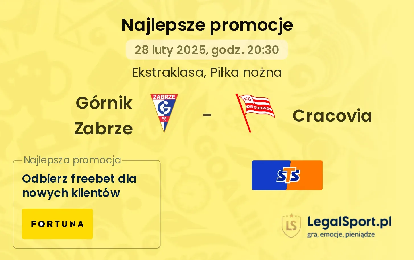 Górnik Zabrze - Cracovia promocje u bukmacherów