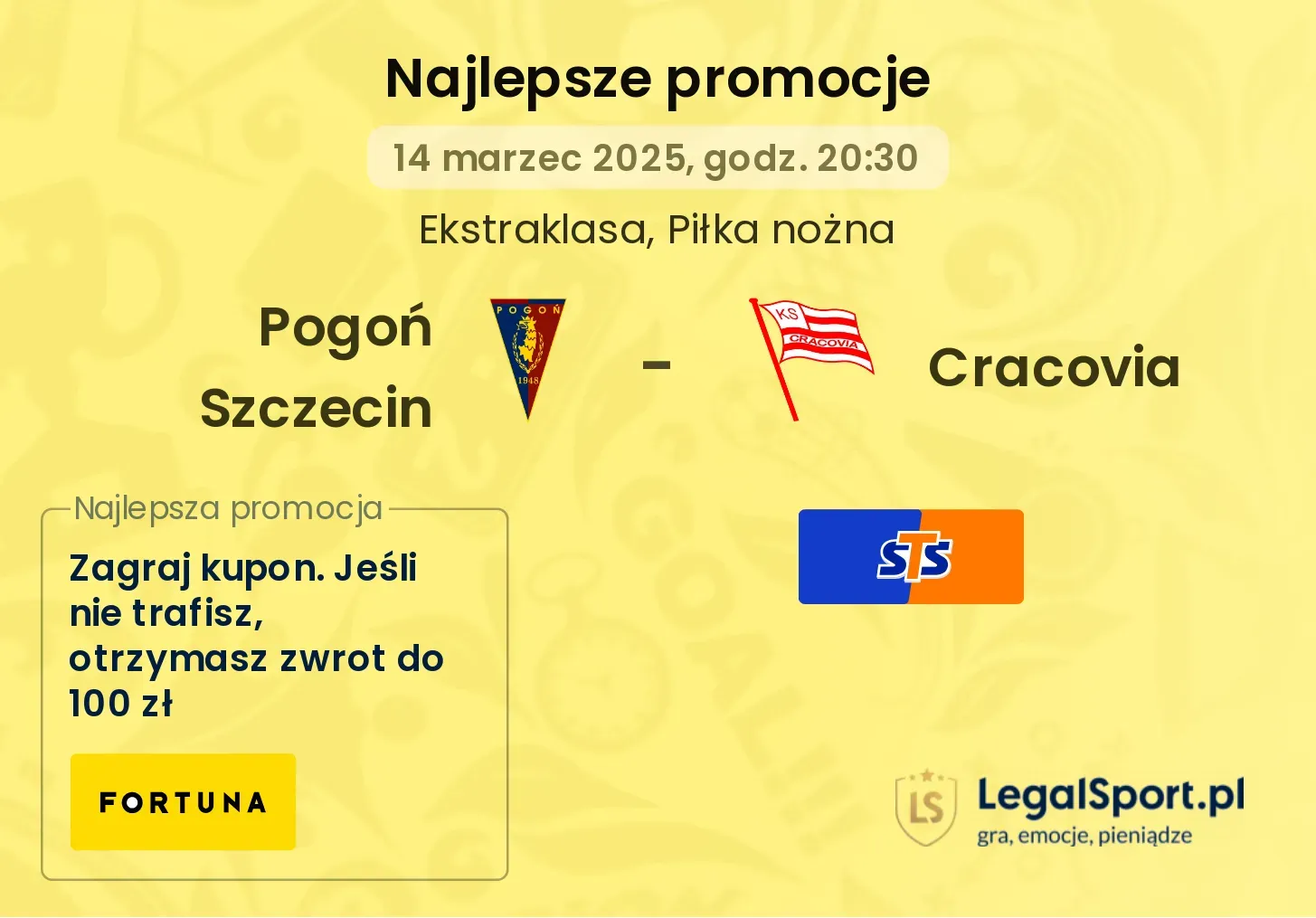 Pogoń Szczecin - Cracovia promocje u bukmacherów