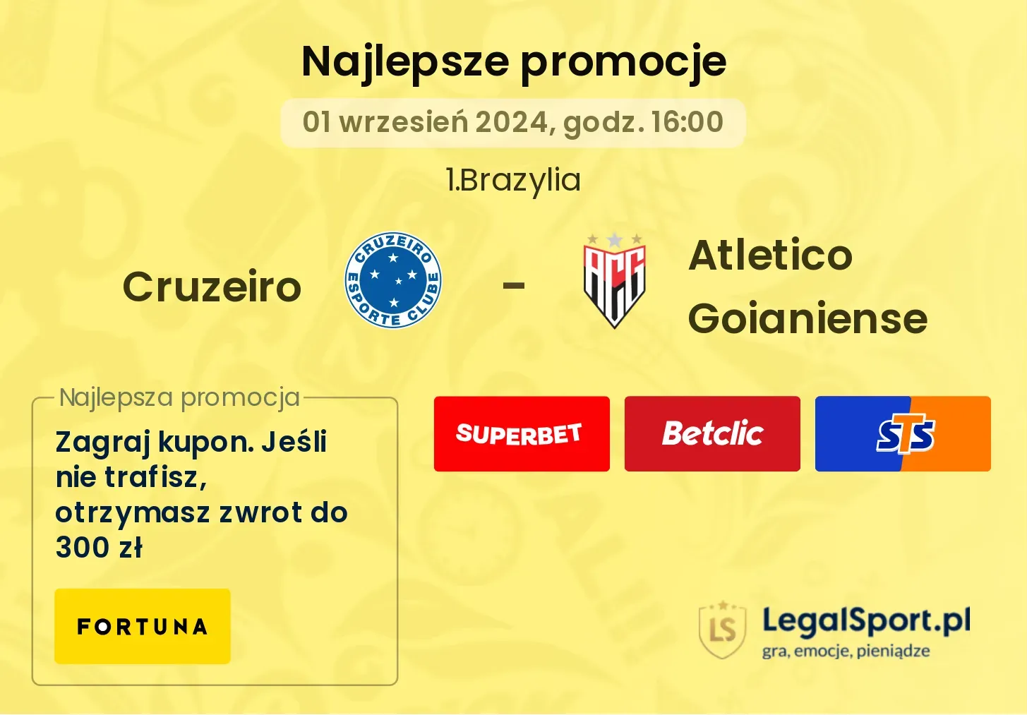 Cruzeiro - Atletico Goianiense  promocje bonusy na mecz