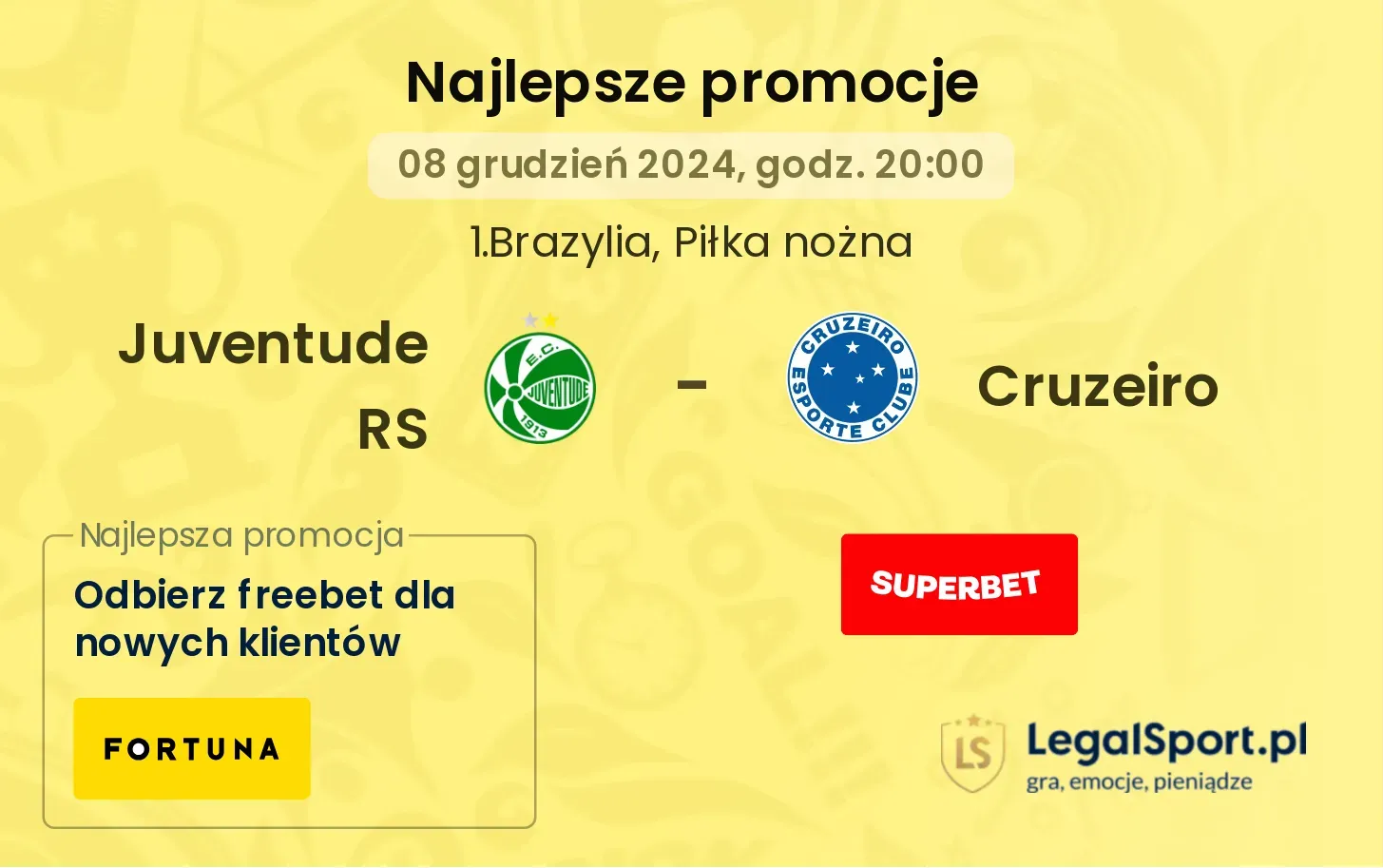 Juventude RS - Cruzeiro promocje bukmacherskie