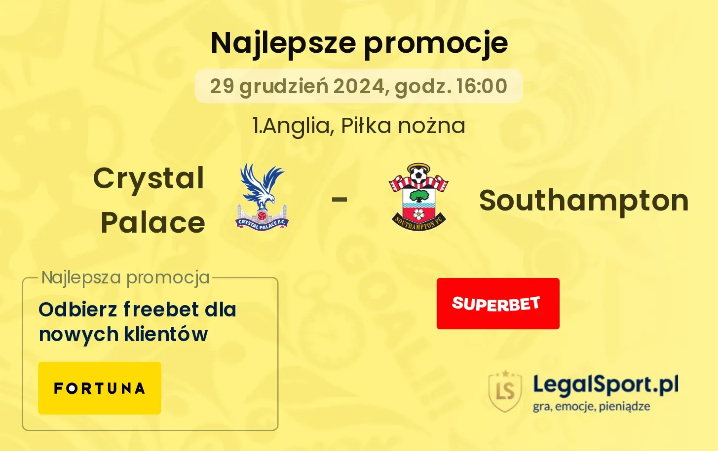 Crystal Palace - Southampton promocje bukmacherskie