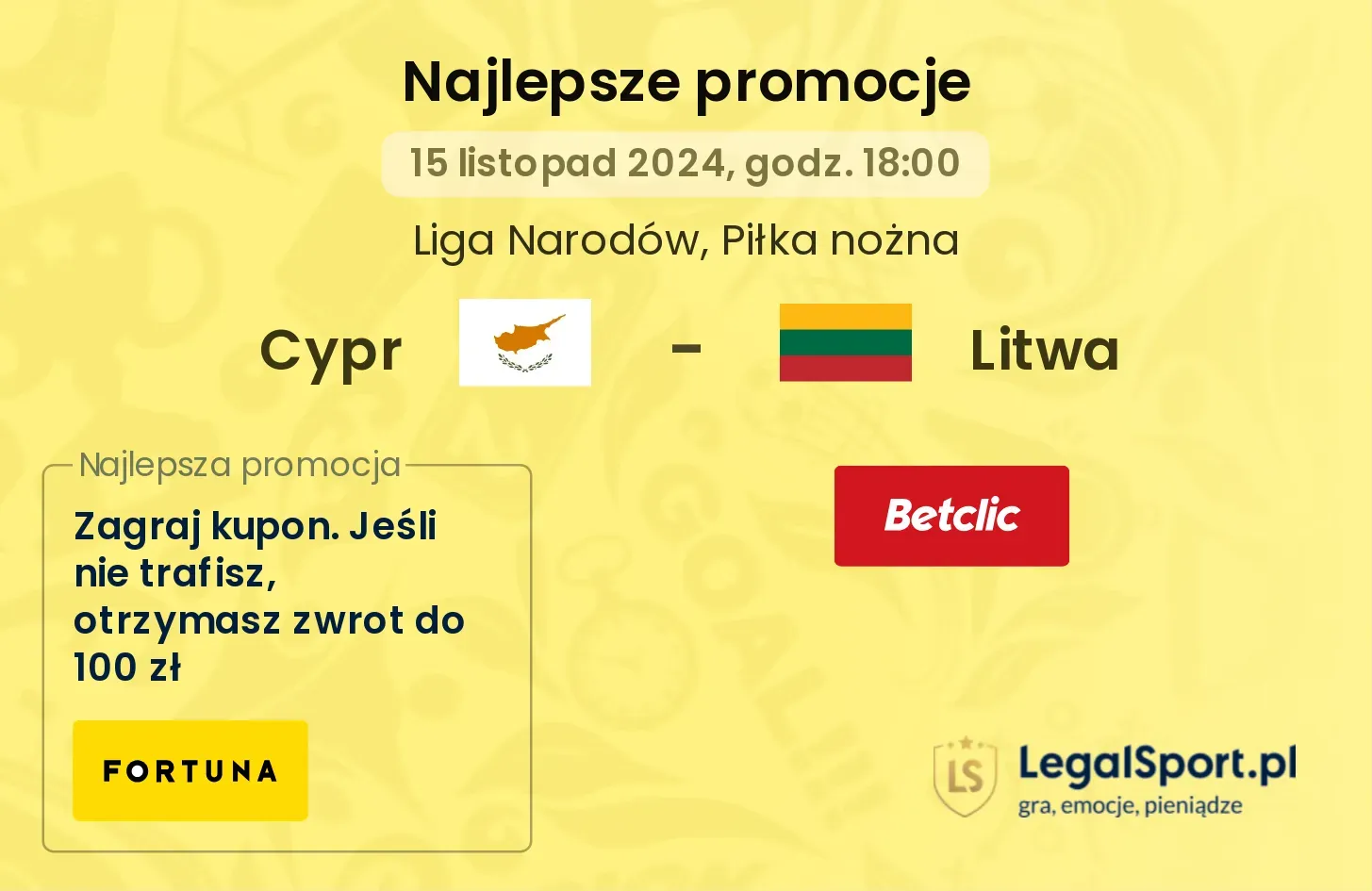 Cypr - Litwa promocje bonusy na mecz