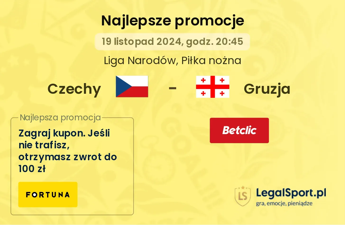 Czechy - Gruzja promocje bonusy na mecz