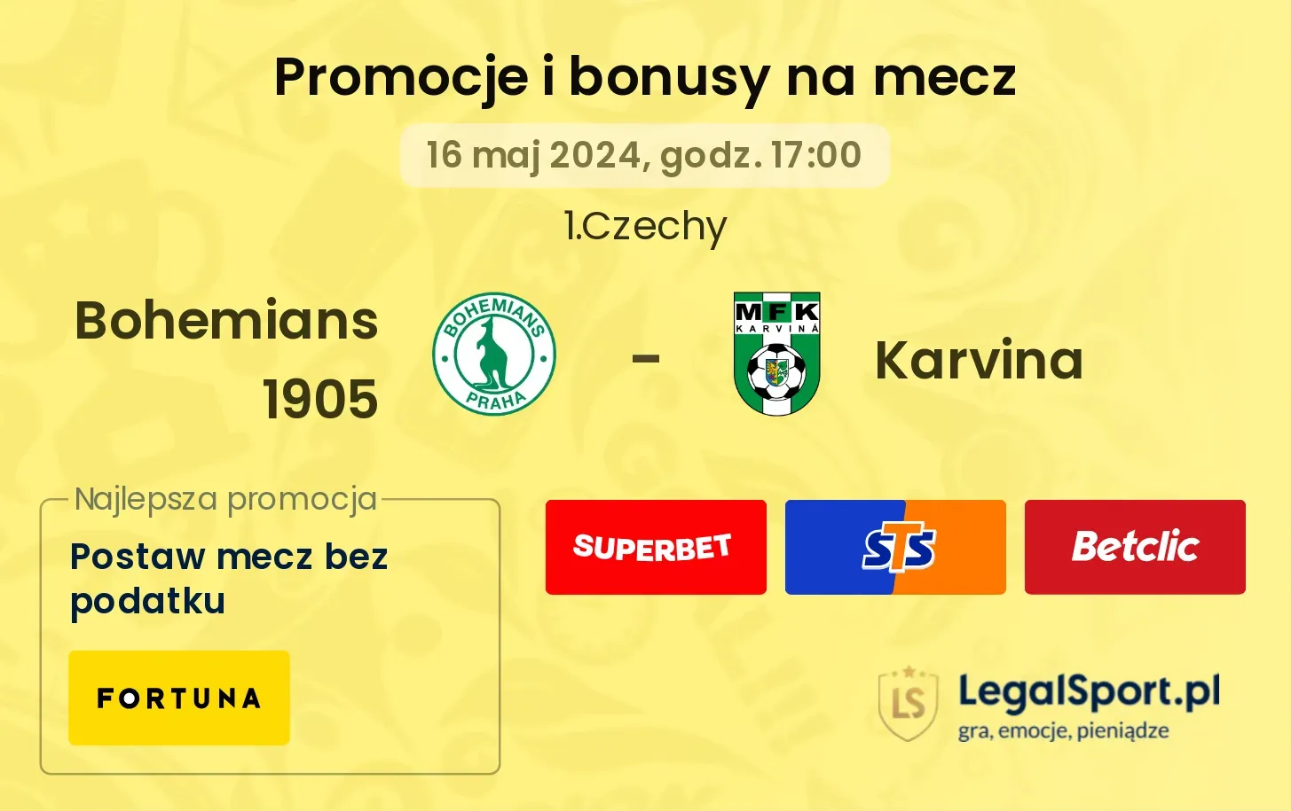 Bohemians 1905 - Karvina promocje bonusy na mecz