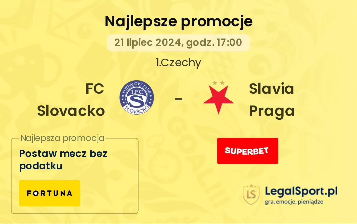 FC Slovacko - Slavia Praga promocje bonusy na mecz