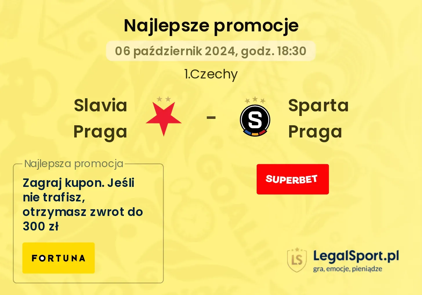 Slavia Praga - Sparta Praga promocje bonusy na mecz