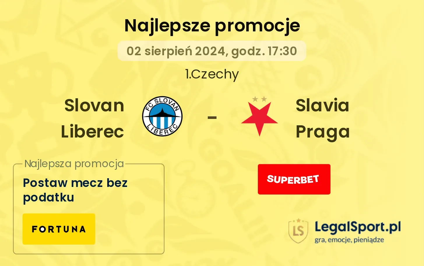 Slovan Liberec - Slavia Praga promocje bonusy na mecz