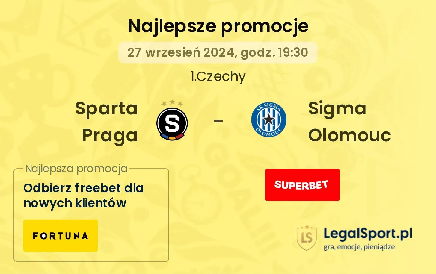 Sparta Praga - Sigma Olomouc promocje bonusy na mecz