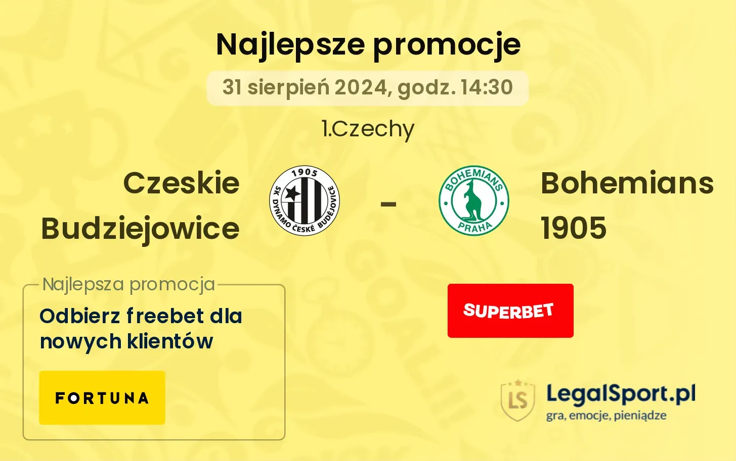 Czeskie Budziejowice - Bohemians 1905 promocje bonusy na mecz