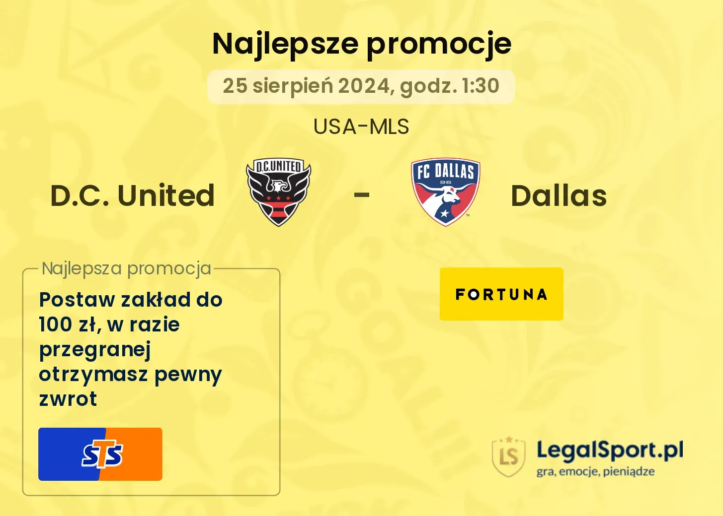 D.C. United - Dallas promocje u bukmacherów 25.08, 01:30