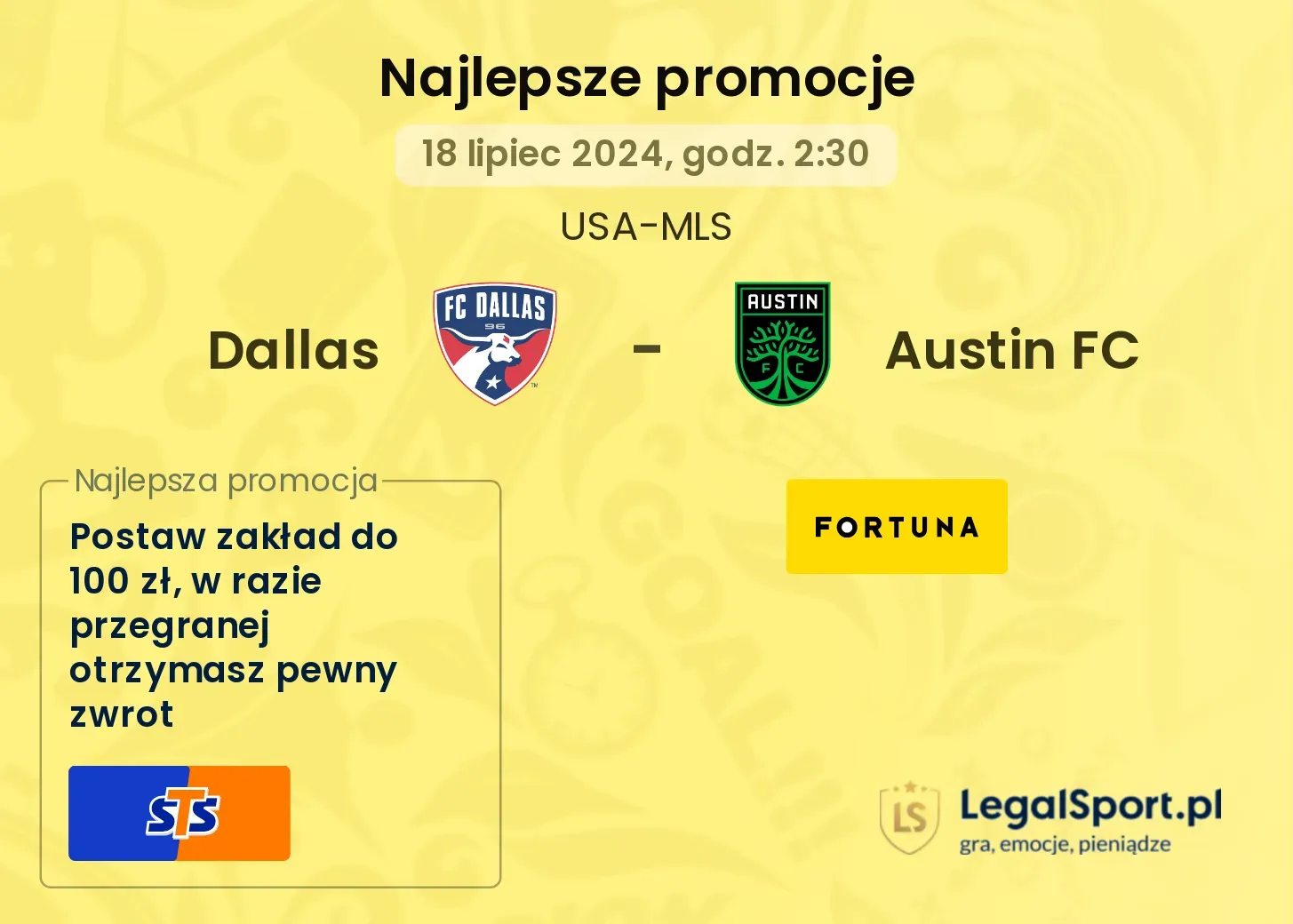 Dallas - Austin FC promocje bonusy na mecz