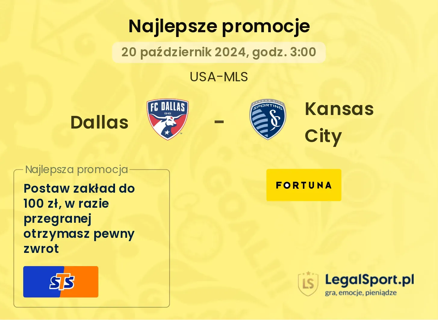 Dallas - Kansas City promocje bonusy na mecz