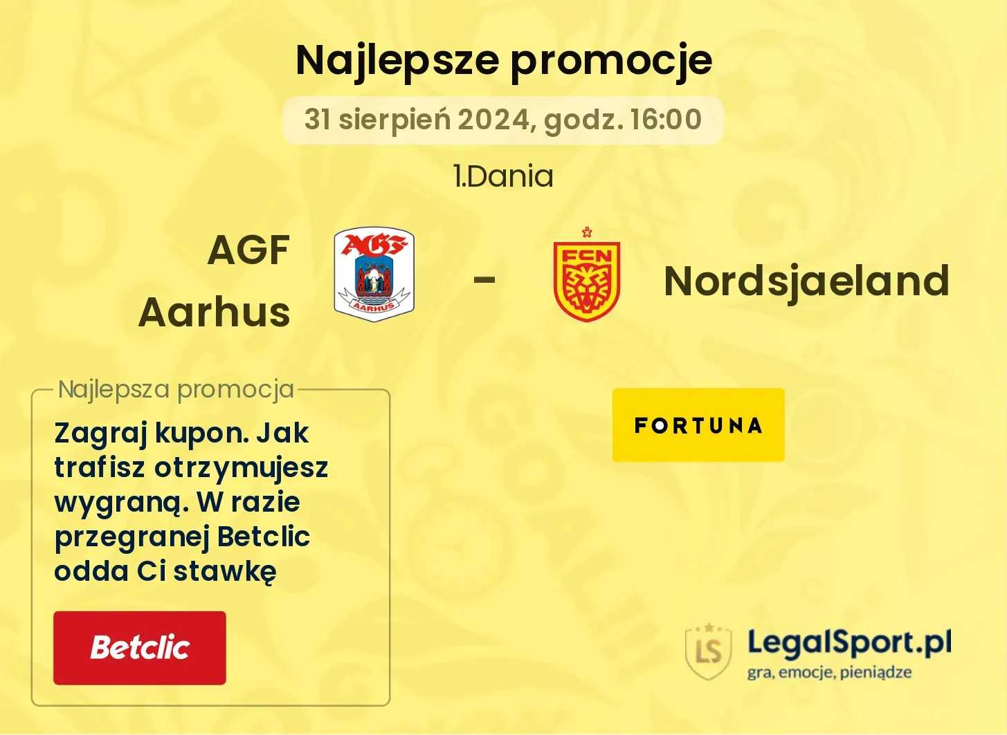 AGF Aarhus - Nordsjaeland promocje bonusy na mecz