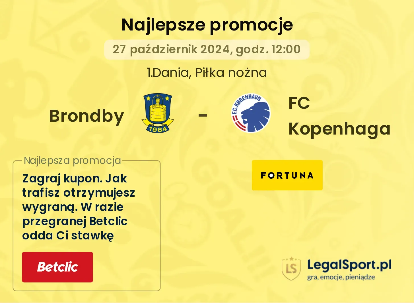 Brondby - FC Kopenhaga promocje bonusy na mecz