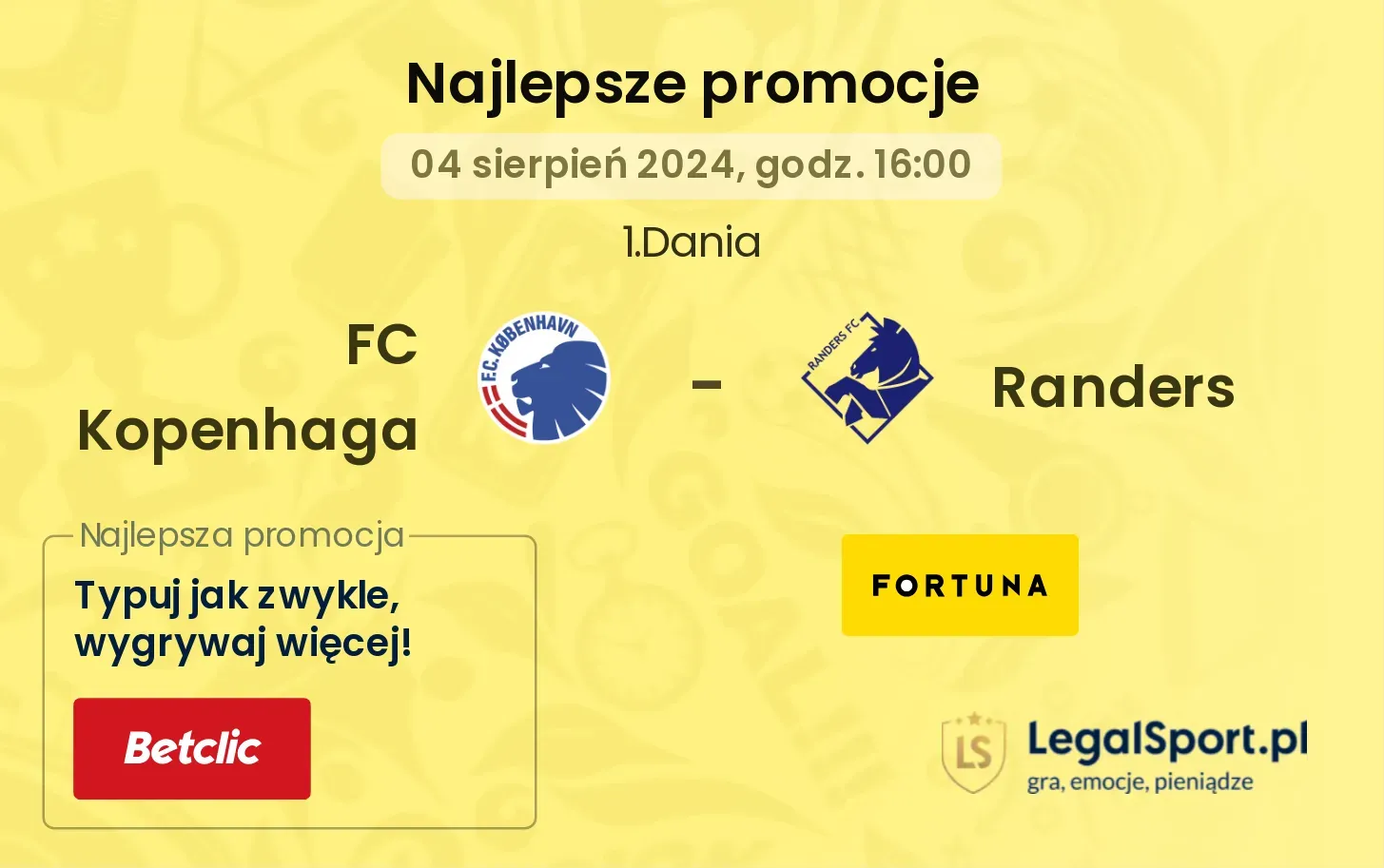 FC Kopenhaga - Randers promocje bonusy na mecz