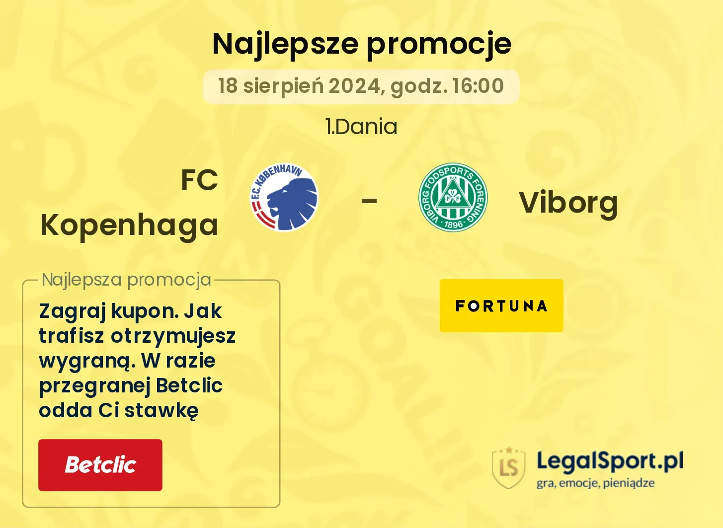 FC Kopenhaga - Viborg promocje bonusy na mecz