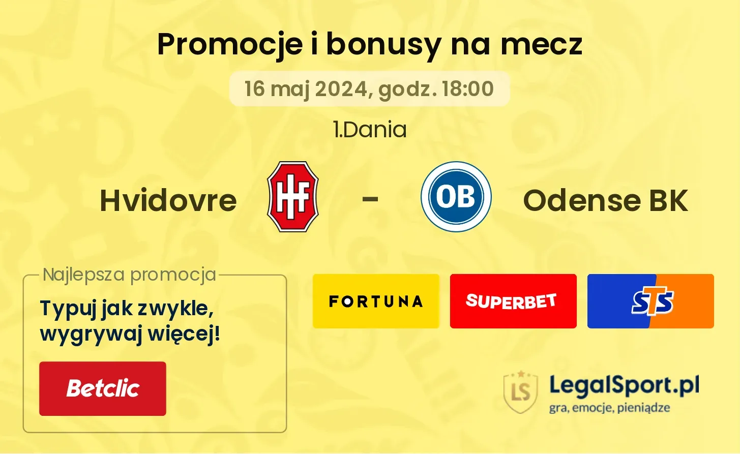 Hvidovre - Odense BK promocje bonusy na mecz