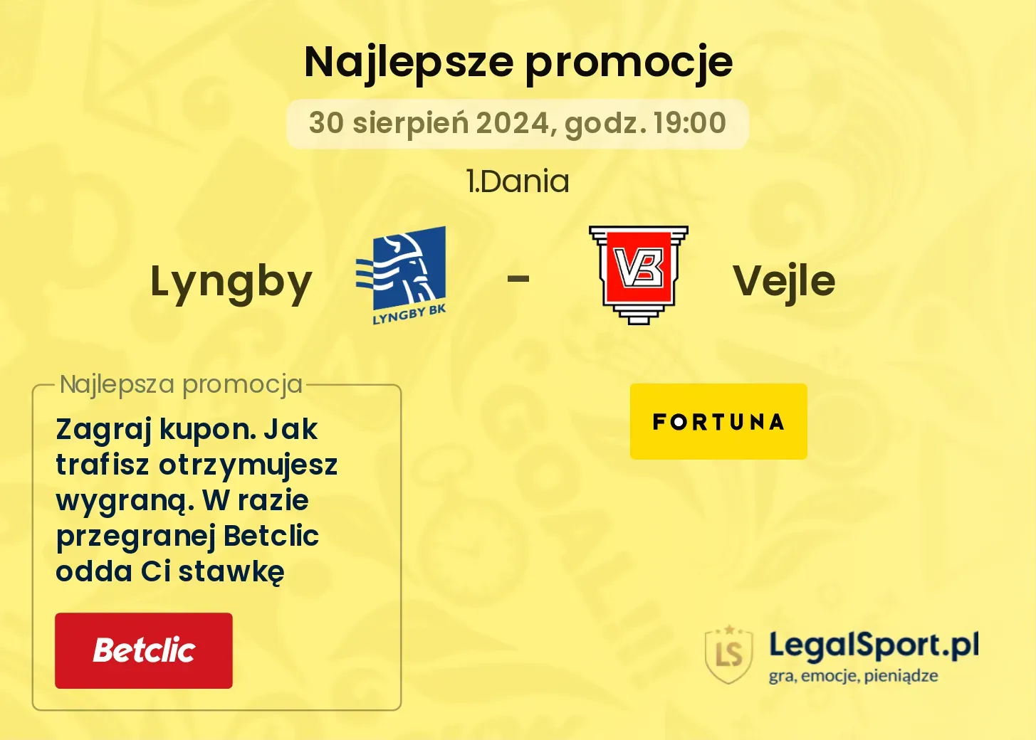 Lyngby - Vejle promocje bonusy na mecz