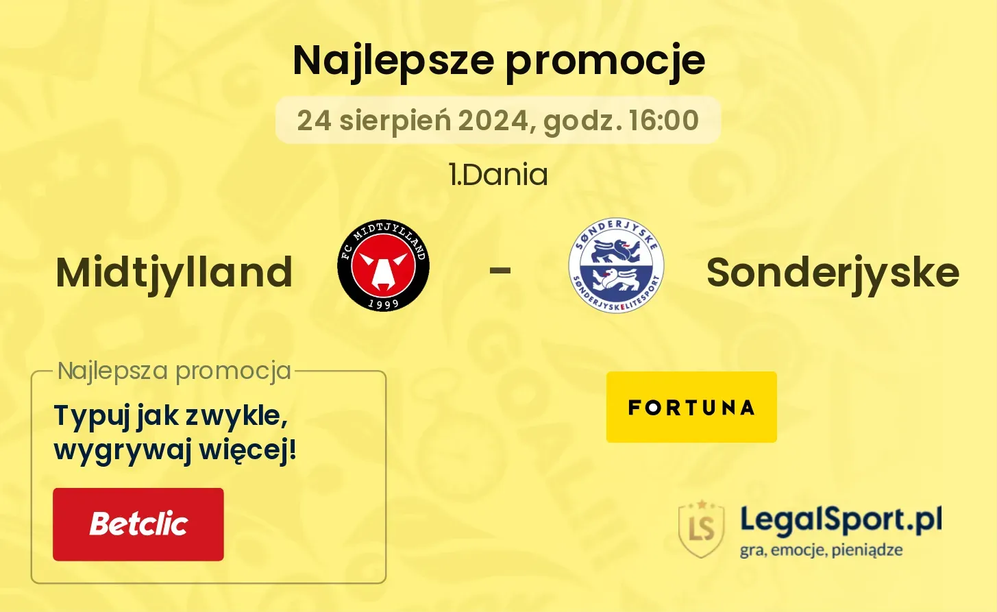 Midtjylland - Sonderjyske promocje bonusy na mecz