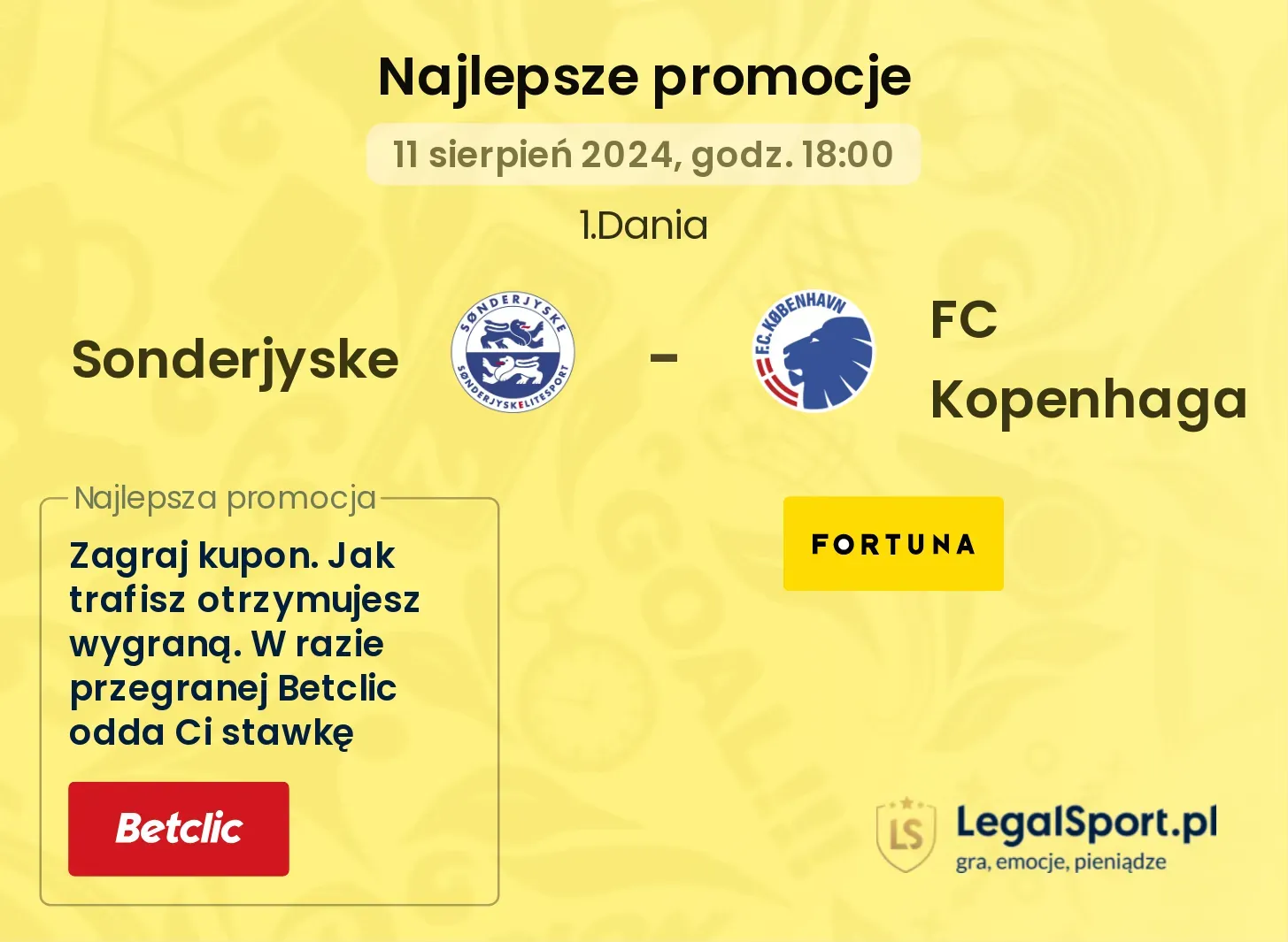 Sonderjyske - FC Kopenhaga promocje bonusy na mecz