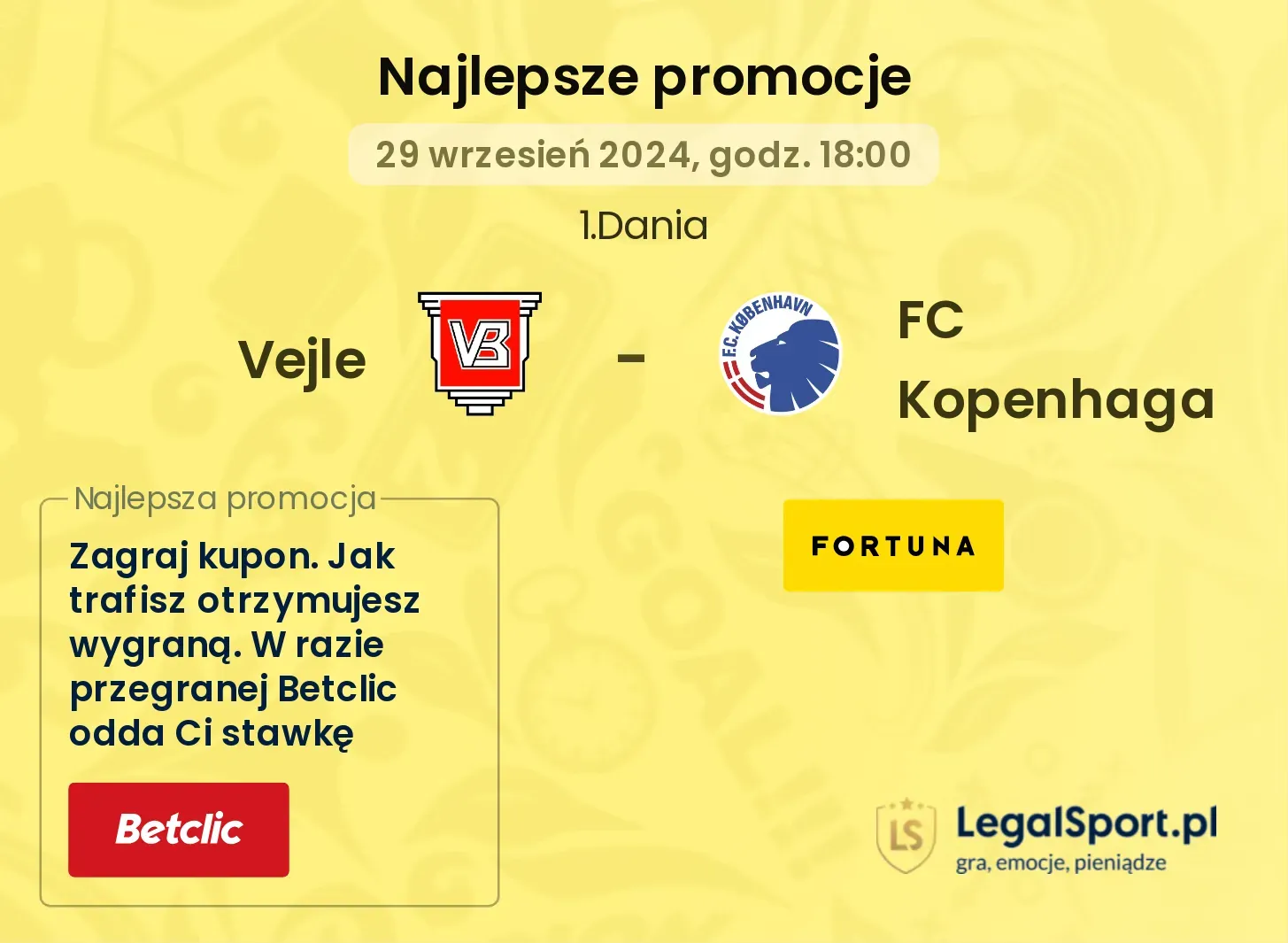 Vejle - FC Kopenhaga promocje bonusy na mecz