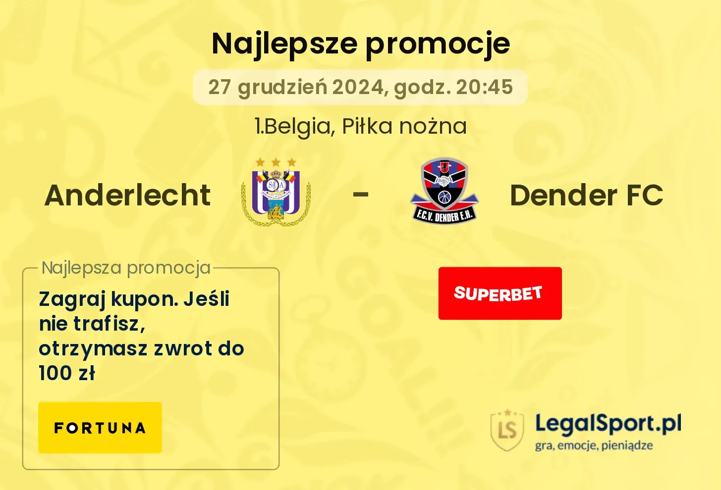 Anderlecht - Dender FC promocje u bukmacherów