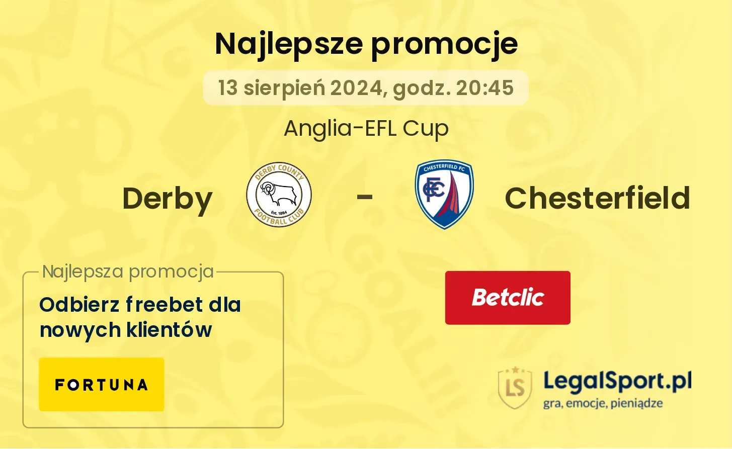 Derby - Chesterfield promocje bonusy na mecz