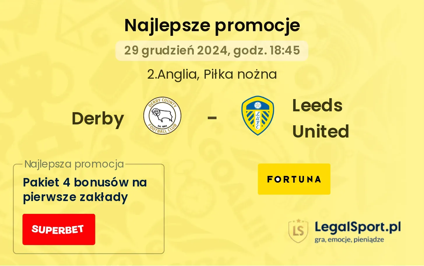 Derby - Leeds United promocje bonusy na mecz