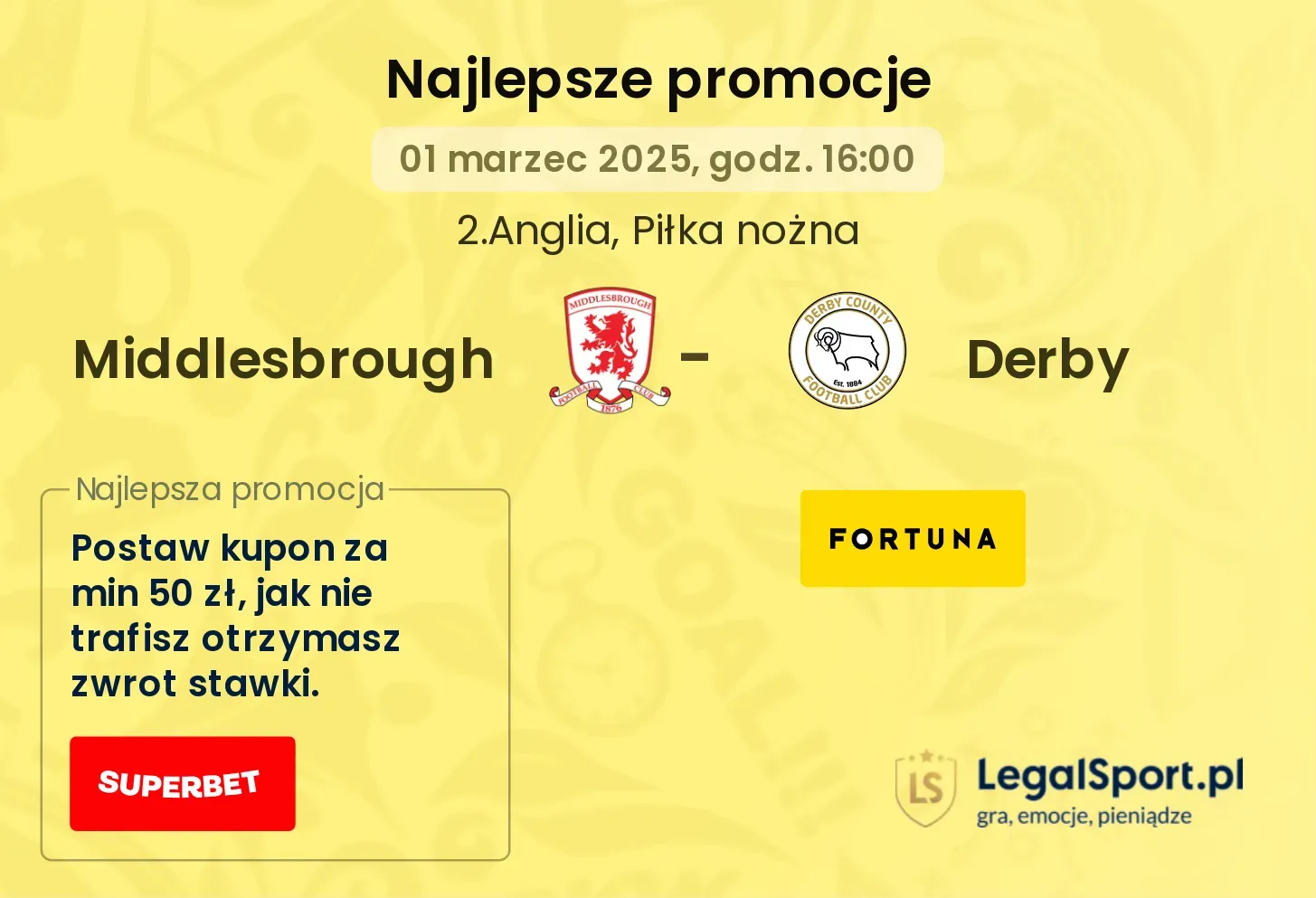 Middlesbrough - Derby promocje u bukmacherów