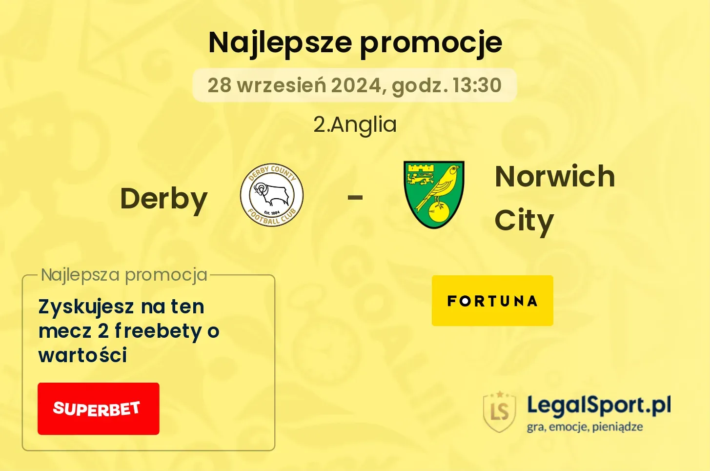 Derby - Norwich City promocje bonusy na mecz