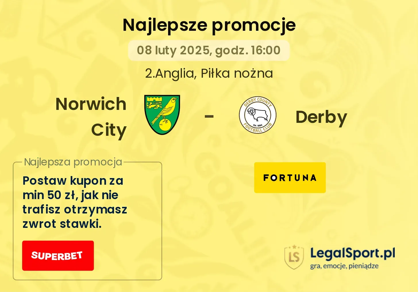 Norwich City - Derby promocje u bukmacherów