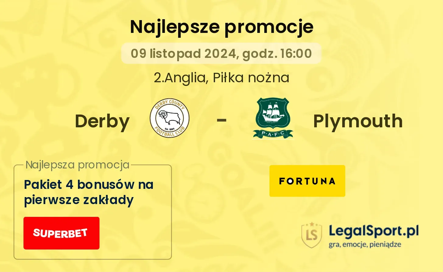 Derby - Plymouth promocje bonusy na mecz