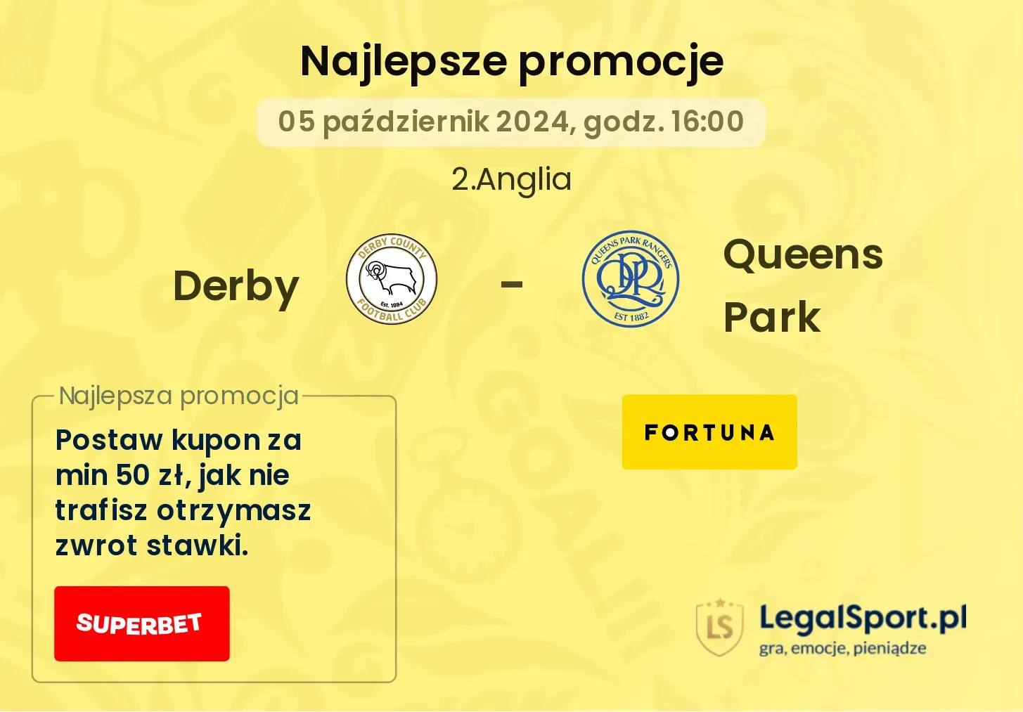 Derby - Queens Park promocje bonusy na mecz