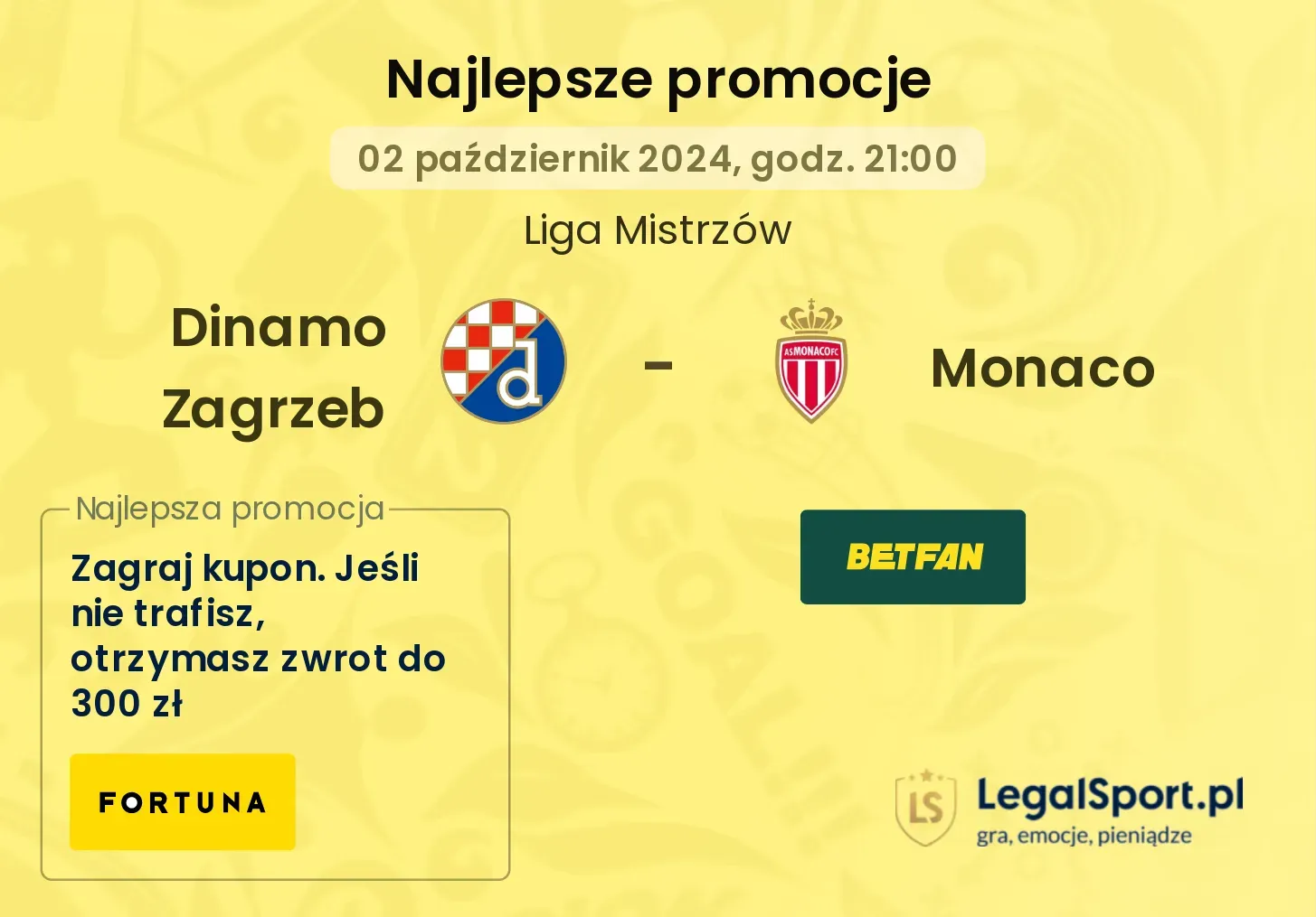 Dinamo Zagrzeb - Monaco promocje bonusy na mecz