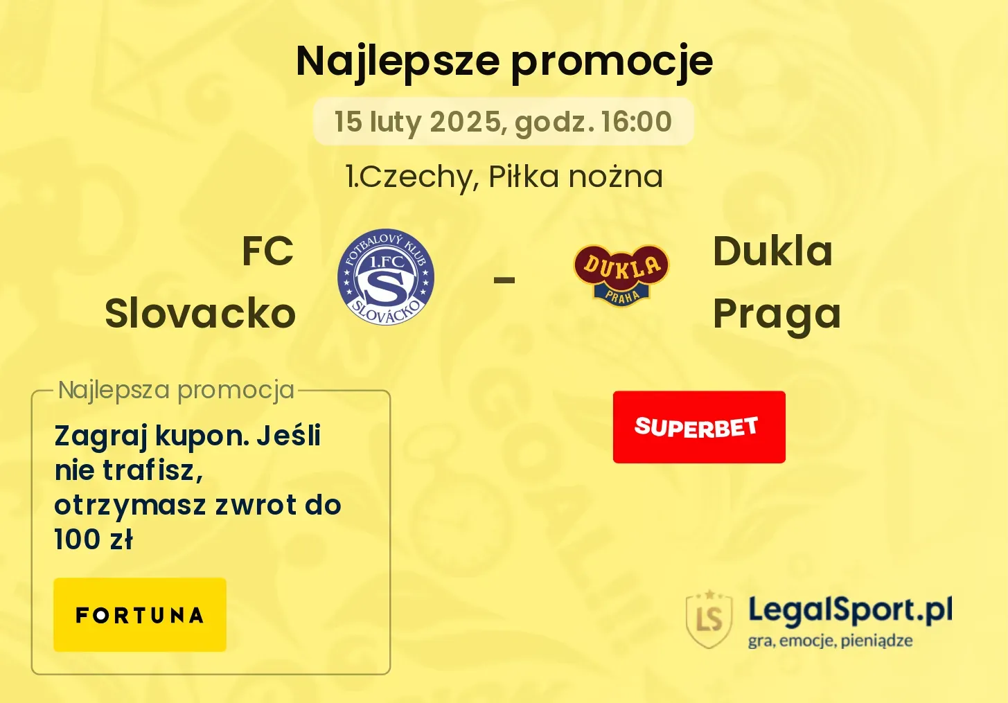 Dukla Praga - FC Slovacko promocje bonusy na mecz