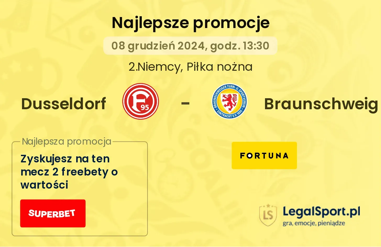 Dusseldorf - Braunschweig promocje bonusy na mecz