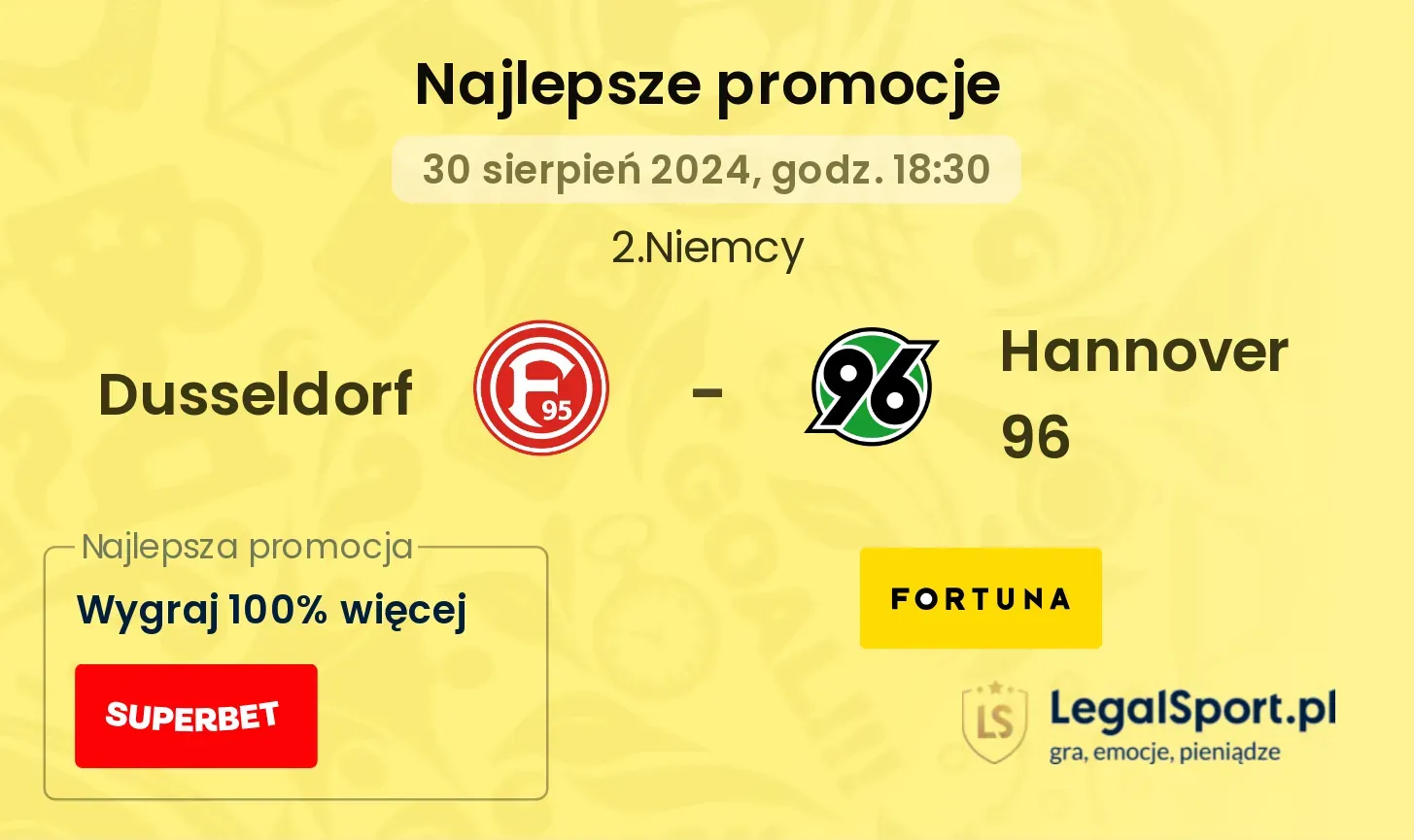 Dusseldorf - Hannover 96 promocje bonusy na mecz