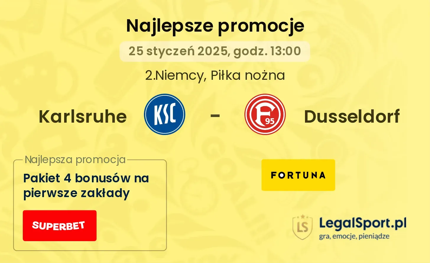 Karlsruhe - Dusseldorf promocje u bukmacherów