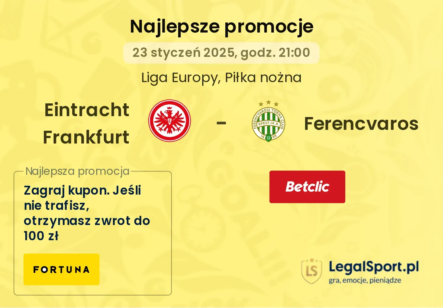 Eintracht Frankfurt - Ferencvaros promocje bonusy na mecz