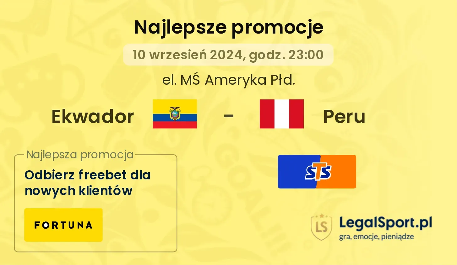 Ekwador - Peru promocje bonusy na mecz