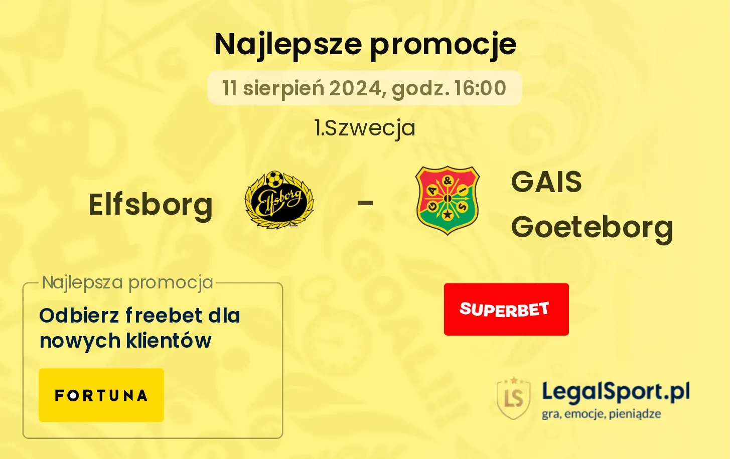 Elfsborg - GAIS Goeteborg promocje bonusy na mecz