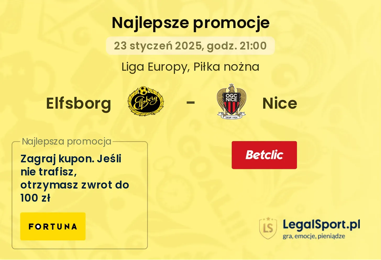 Elfsborg - Nice promocje bonusy na mecz