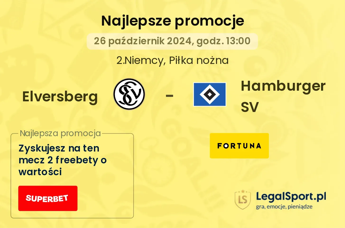 Elversberg - Hamburger SV promocje bonusy na mecz