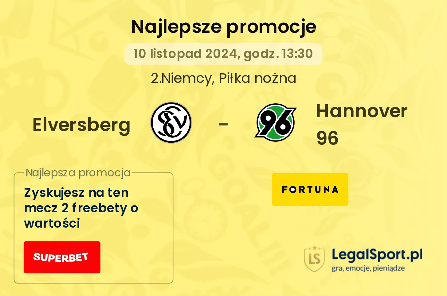 Elversberg - Hannover 96 promocje bonusy na mecz