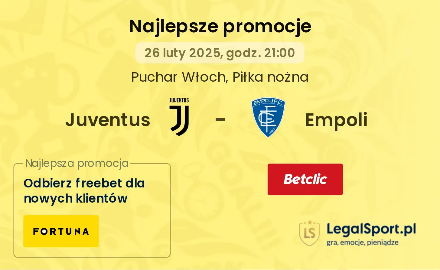 Empoli - Juventus promocje bonusy na mecz