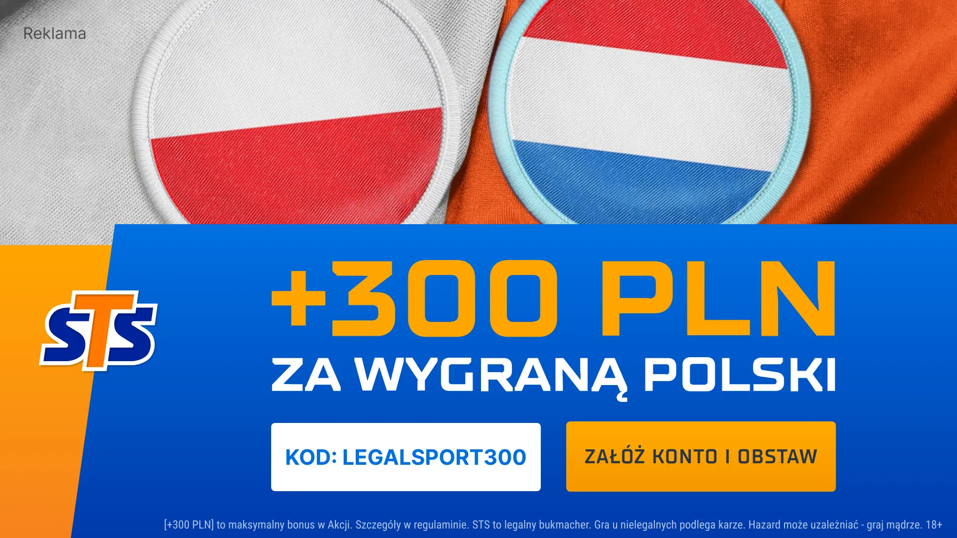 300 zł za wskazanie Polski jako zwycięzcy dowolnego meczu fazy grupowej EURO 2024