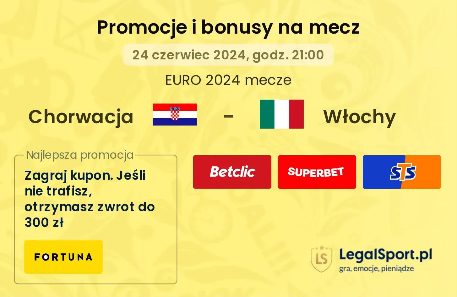 Chorwacja - Włochy promocje bonusy na mecz