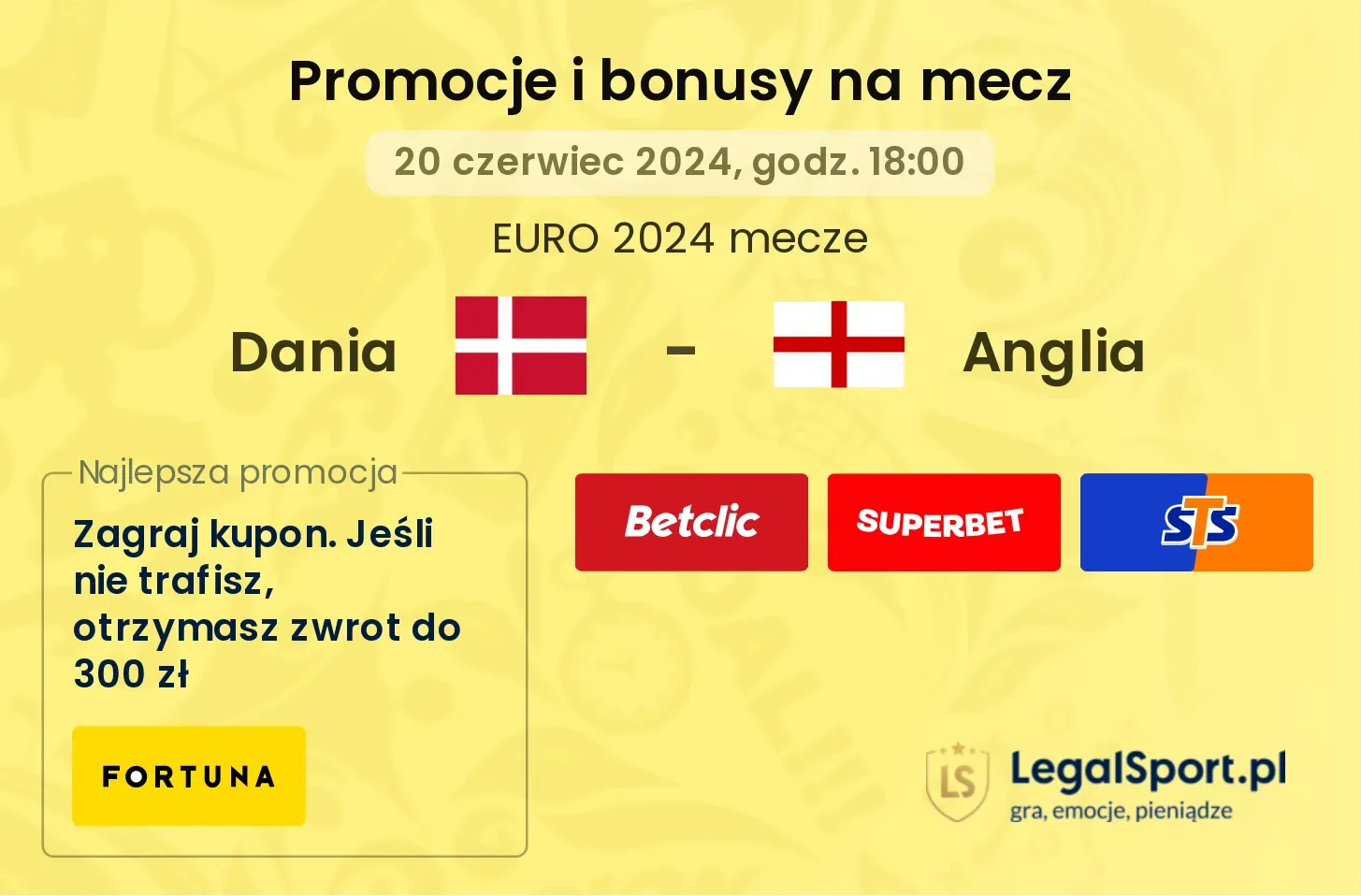 Dania - Anglia promocje bonusy na mecz