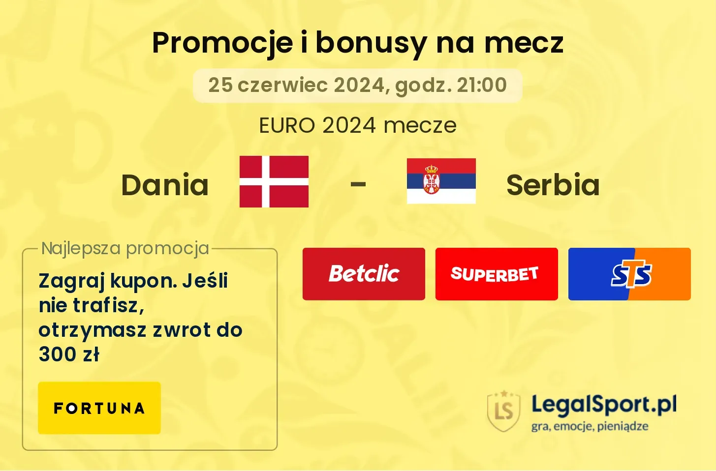 Dania - Serbia promocje bonusy na mecz