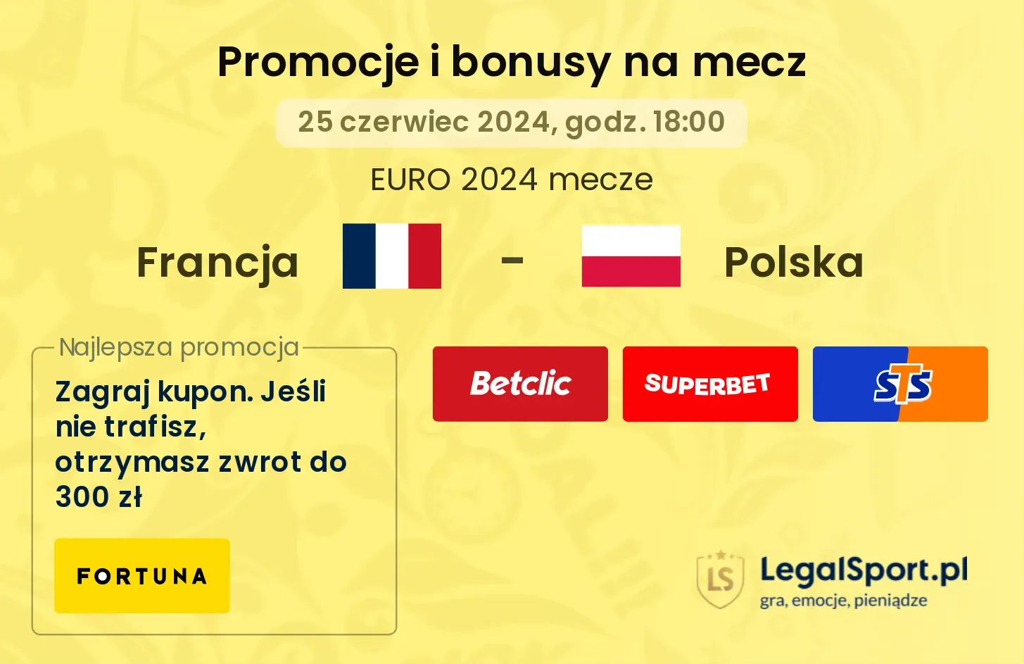 Francja - Polska promocje bonusy na mecz